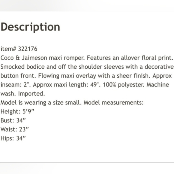 Coco and Jaimson Floral Romper - Picture 5 of 5